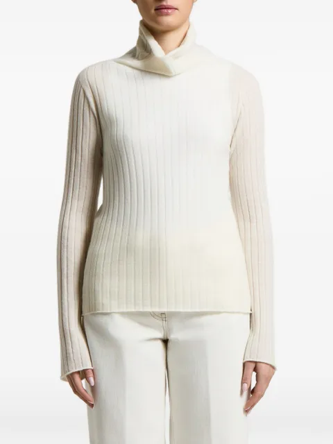 Peserico ribbed roll-neck sweater White A99843F1809342