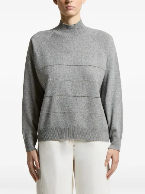 Peserico bead embellishment sweater Grey A99866F1209283