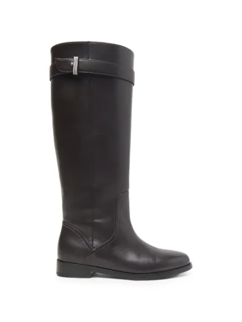 Peserico embellished-strap leather boots Brown A39748C0RCC867