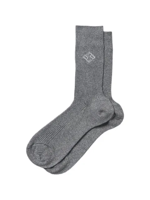 Peserico ribbed-knit lurex-detail socks Grey A41072C0RCC886