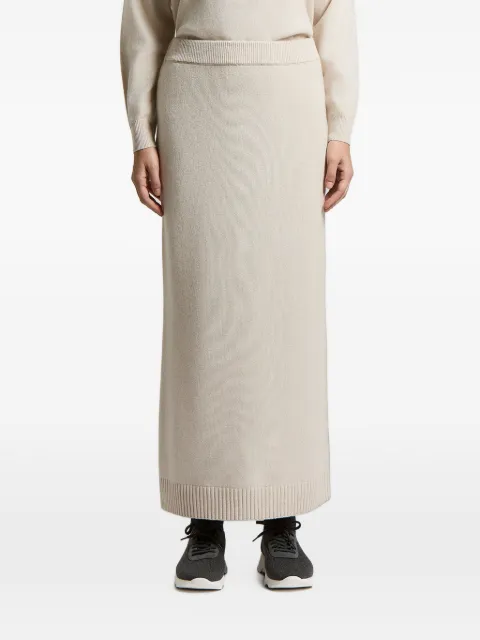 Peserico ribbed-trim maxi skirt Neutrals A95033F07K09283