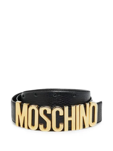 Moschino Pre-Owned logo buckle belt Black 1331064