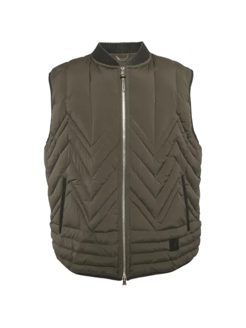 Louis Vuitton Pre-Owned chevron-quilted pocket gilet Green 1274012