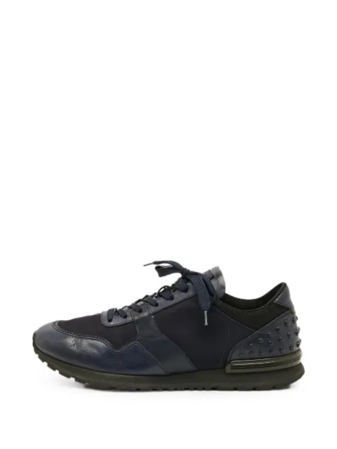 Tod's Vintage studded panelled lace-up sneakers Blue 1293907