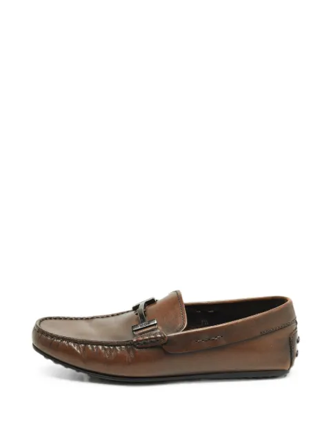 Tod's Vintage Doppia Double-T leather loafers Brown 1281591