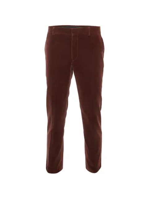 Hermès Pre-Owned velvet-finish straight-fit trousers Red 1308573