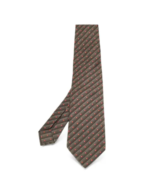 Bvlgari Pre-Owned dotted-stripe silk tie Green 1264621