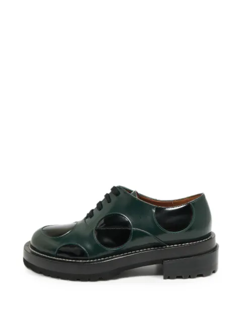 Marni Pre-Owned leather lace-up Oxford shoes Green 1324338