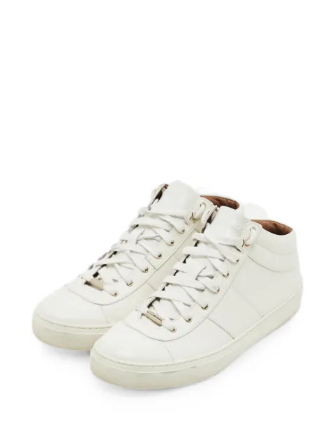 Jimmy Choo Pre-Owned lace-up leather sneakers White 1311347