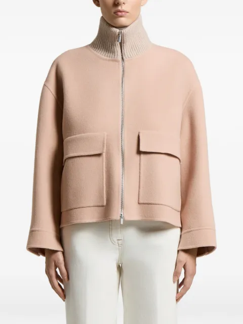 Peserico ribbed-knit panelled jacket Pink A21081F05EA3197