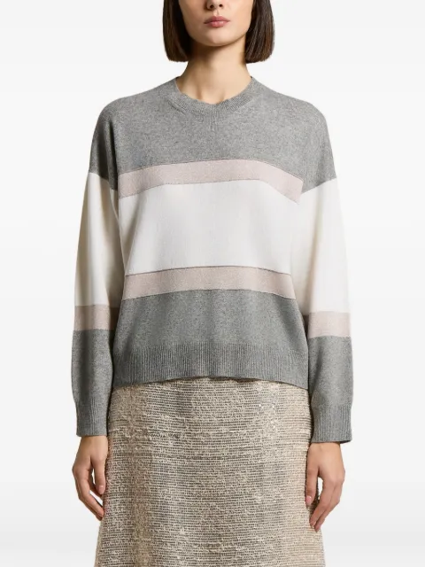 Peserico striped crew-neck sweater Grey A99862F12C9283