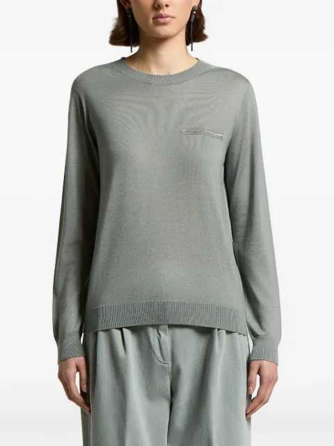 Peserico embellished-pocket sweater Green A99840F18K09189