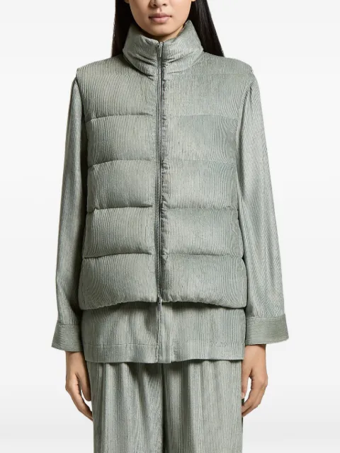 Peserico quilted corduroy gilet Green A0347502246