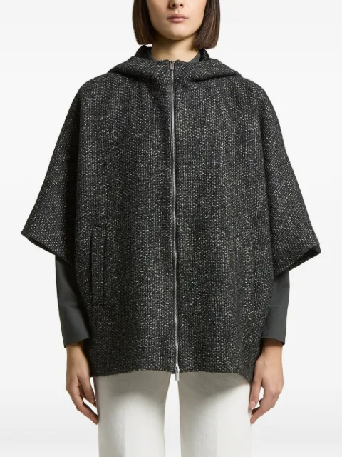 Peserico hooded bouclé-knit cape Grey A2109808912
