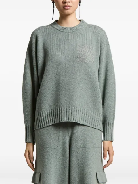 Peserico pocket-detail ribbed-trim sweater Green A99230F07B9283