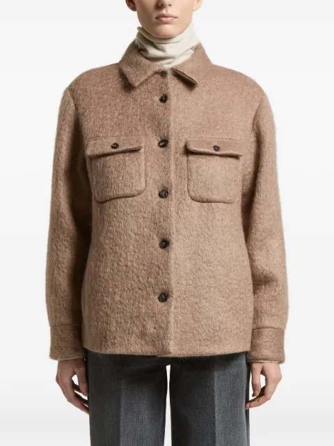 Peserico button-up chest-pocket jacket Neutrals A2110400444