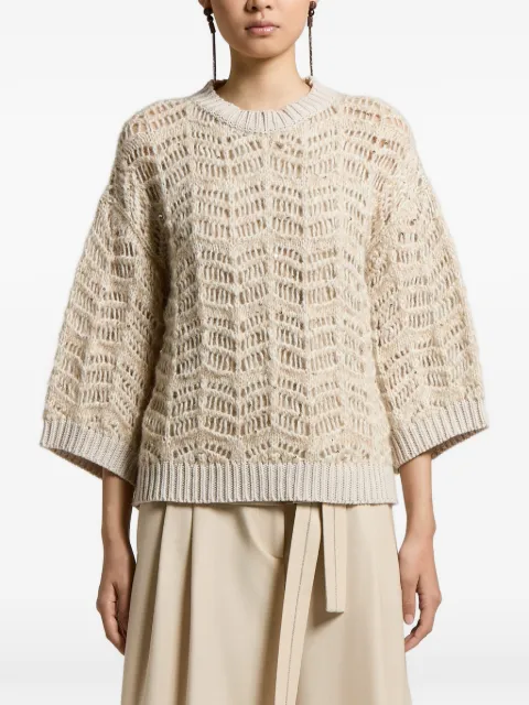 Peserico open-knit sweater Neutrals A99215F03E9243