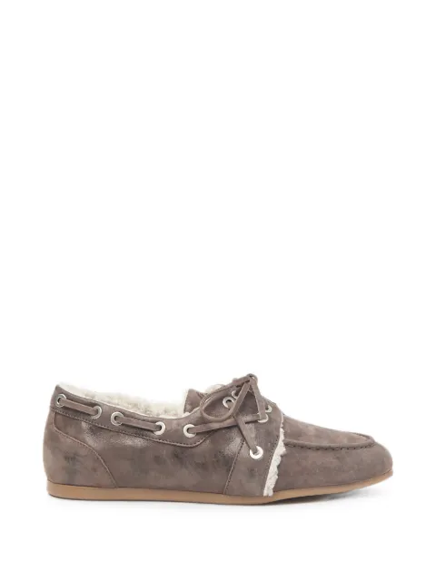 Peserico faux-fur-lined suede loafers Brown A39745C0CC864