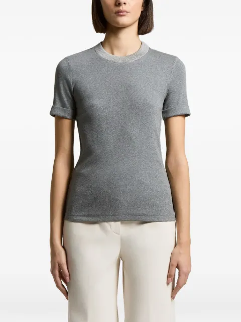 Peserico ribbed-knit short-sleeve T-shirt Grey A06840J0B5669