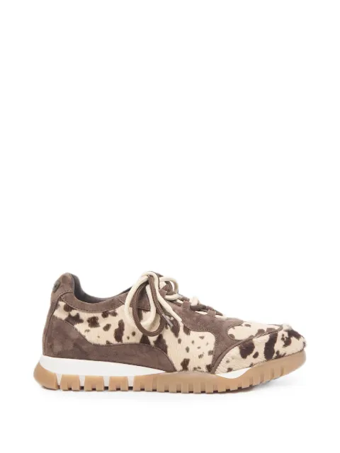 Peserico animal-print panelled sneakers Brown A39740C0CC885