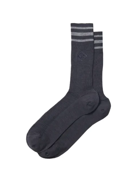 Peserico stripe-trim ribbed socks Grey A41073C0RCC887