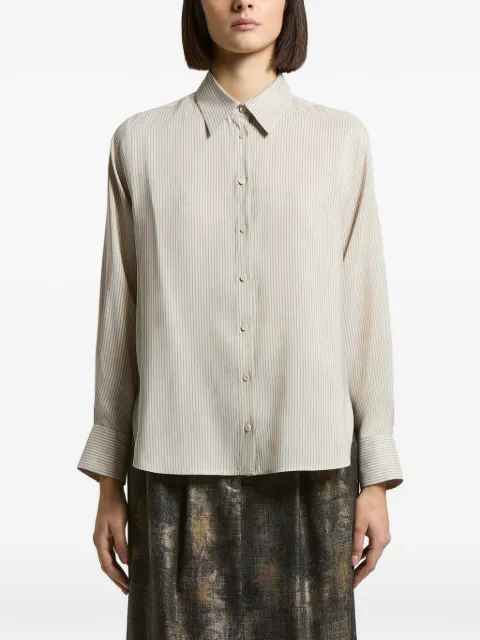 Peserico striped long-sleeved shirt Neutrals A06338D08362