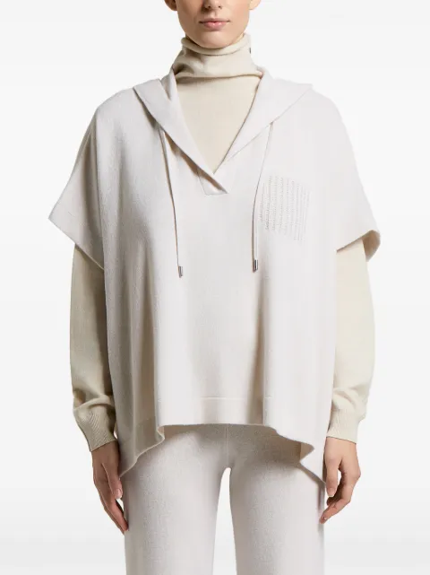 Peserico short-sleeve hoodie Neutrals A99208F12A9283