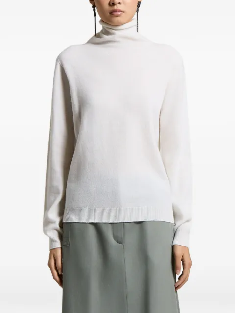 Peserico roll-neck ribbed-trim sweater White A99857F12K09010