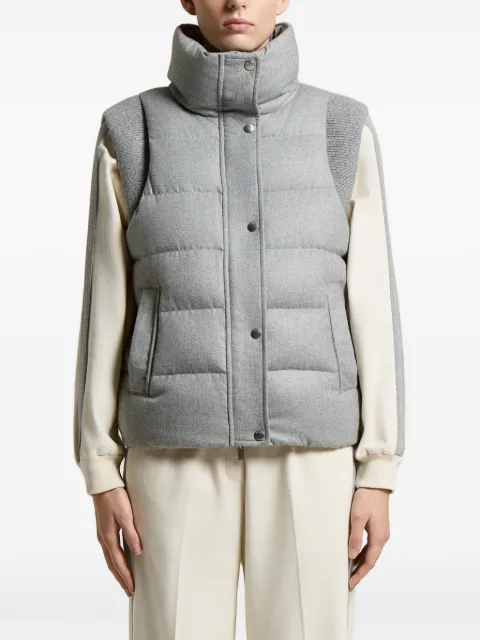 Peserico quilted high-neck gilet Grey A03470DA1945