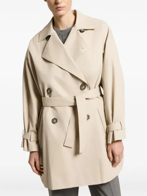 Peserico double-breasted belted coat Neutrals A21096A07557