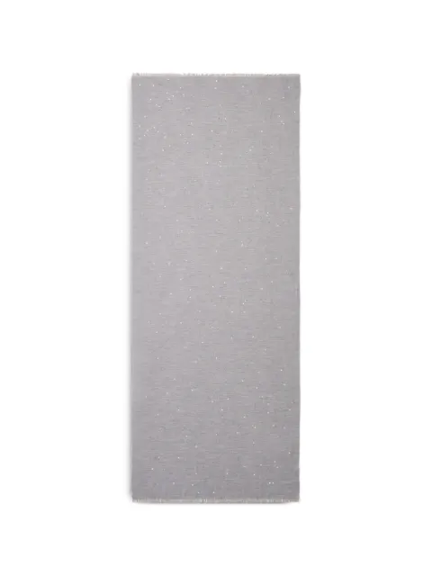 Peserico sequin-embellished frayed scarf Grey A31549C0CC889