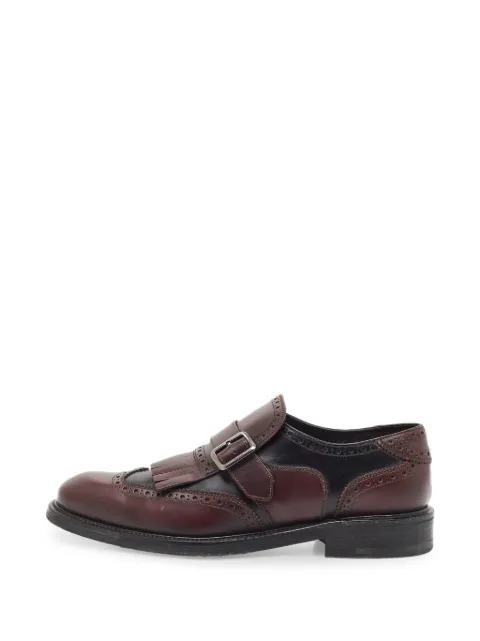 Ferragamo Pre-Owned Genesis fringe-detail monk shoes Red 1341094