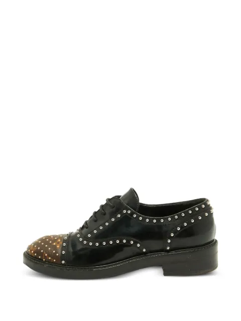 Louis Vuitton Pre-Owned Monogram canvas studded oxford shoes Black 1347947