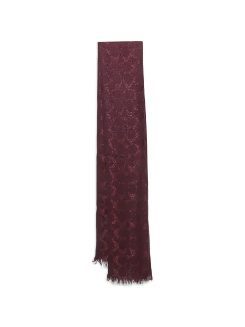 Coach Signature logo-pattern scarf Purple 1291995