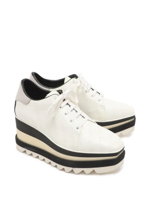 Stella McCartney Pre-Owned Elyse logo-perforated derby shoes White 1256364