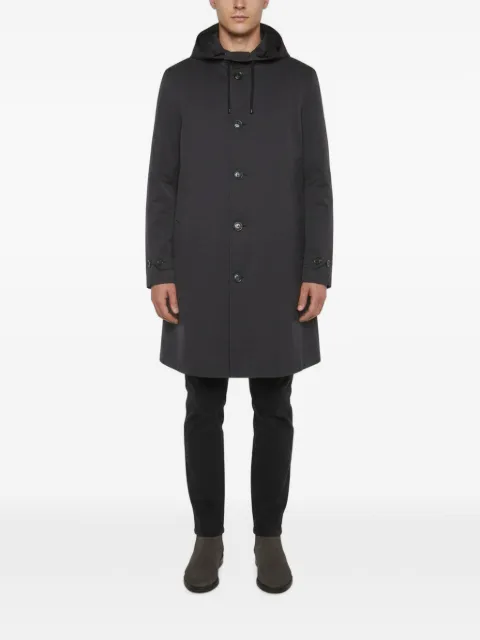 Burberry Pre-Owned single-breasted hooded coat Grey 1359844