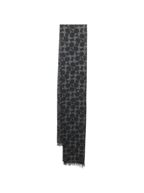 Coach Vintage fringed monogram scarf Black 1341136