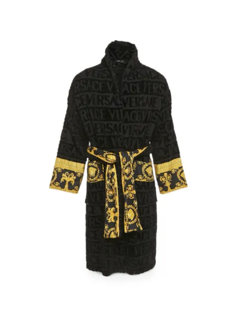 Versace Pre-Owned Baroque belted bathrobe Black 1207466