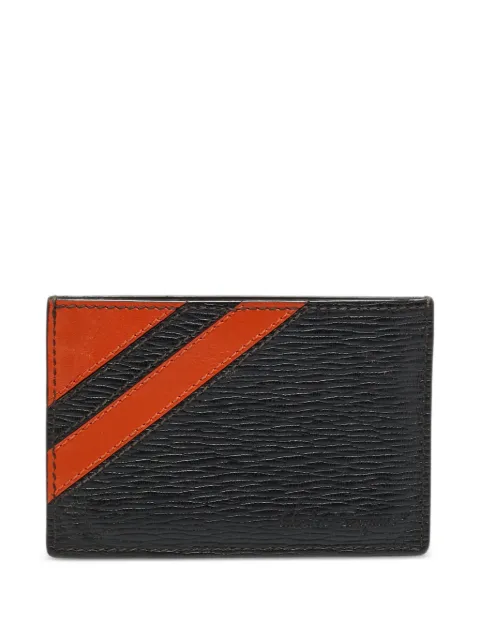 Ferragamo Pre-Owned diagonal-stripe card holder Brown 1287928