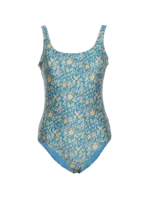 ZIMMERMANN Carnaby floral-print swimsuit Blue 1313536