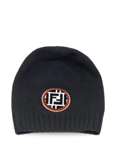 Fendi Pre-Owned Zucca appliqué beanie hat Black 1264505