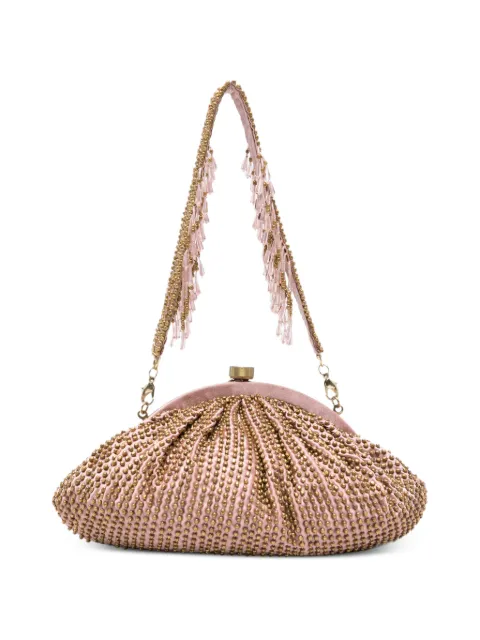 SLO_HAND_MADE beaded-embellished clutch bag Pink CLUTCHMETALBEADS