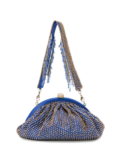 SLO_HAND_MADE top-handle clutch bag Blue CLUTCHMETALBEADS