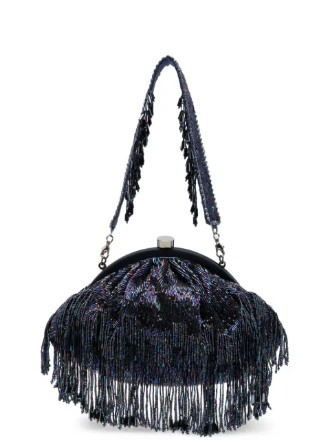 SLO_HAND_MADE Firante fringe-trimmed clutch bag Blue FIRANTESOFTCLUTCH