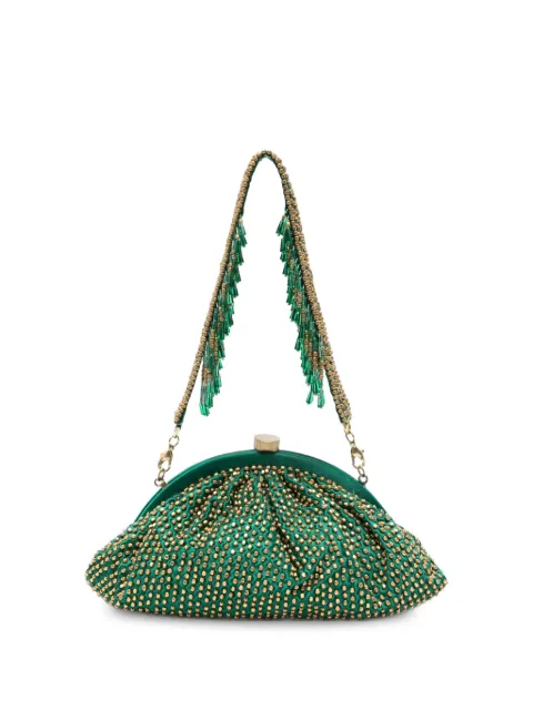 SLO_HAND_MADE green clutch bag Green CLUTCHMETALBEADS
