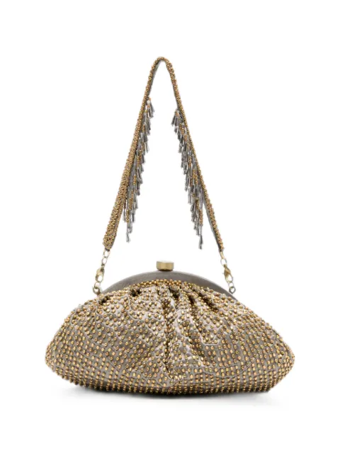 SLO_HAND_MADE bead-embellished clutch bag Gold CLUTCHMETALBEADS