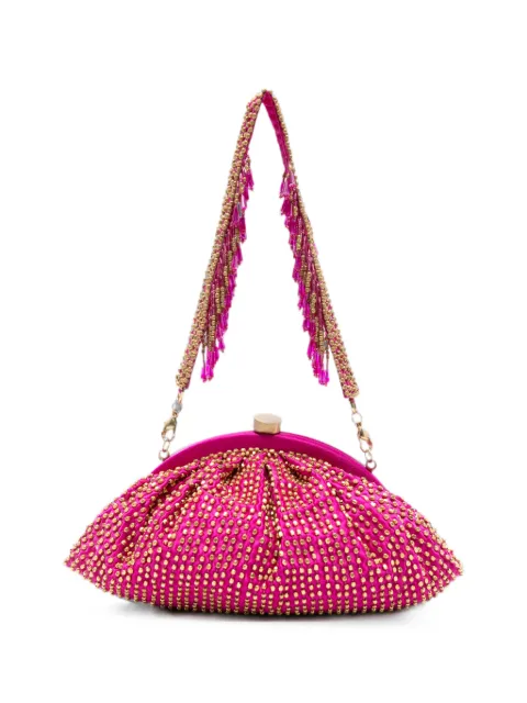 SLO_HAND_MADE top-handle clutch bag Pink CLUTCHMETALBEADS