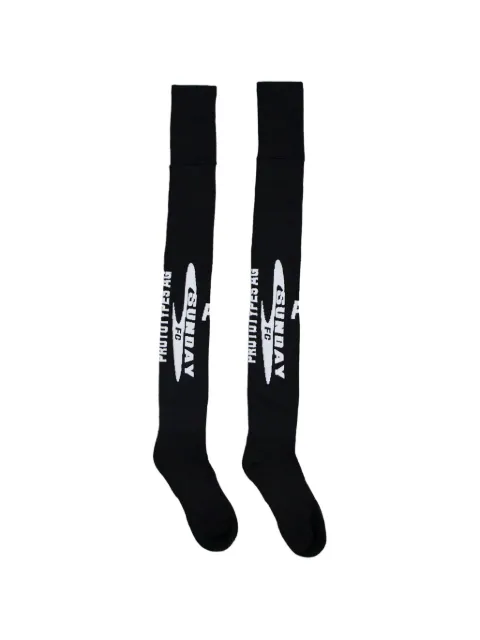 PROTOTYPES logo-print over-the-knee socks Black PT06AC09USB