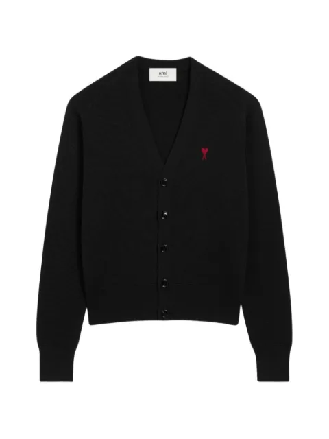 AMI Paris Ami de Coeur V-neck cardigan Black HKC361001