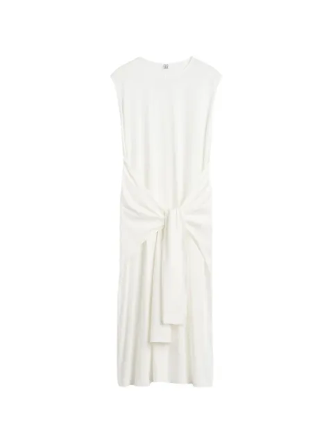 TOTEME tie-waist midi dress White 263WRD0347FB0669